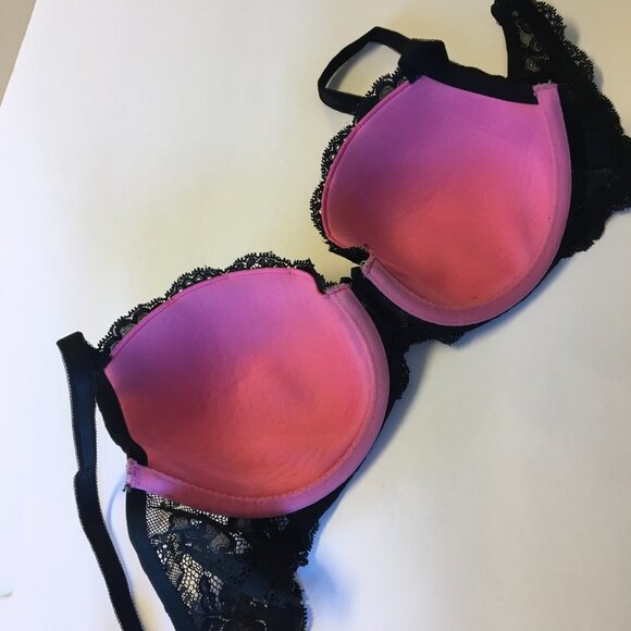Victoria's Secret Dream Angels Demi Bra Black & Pink Size 36C - Picture 4 of 11